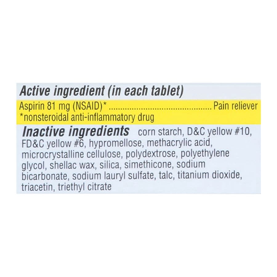 slide 2 of 5, Walgreens Aspirin Enteric-Coated Pain Reliever Tablets 81Mg, 500 ct