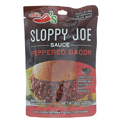 slide 1 of 1, Chili's Sloppy Joe Sauce, Peppered Bacon, 8 oz