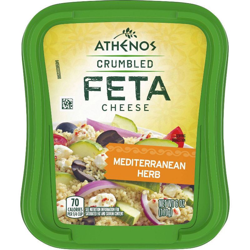 slide 3 of 8, Athenos Crumbled Feta Cheese Mediterranean Herb - 6oz, 6 oz