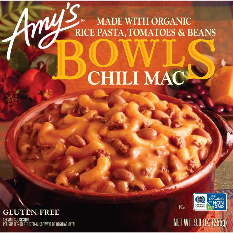 slide 4 of 5, Amy's Frozen Gluten Free Chili Mac Bowl - 9oz, 9 oz