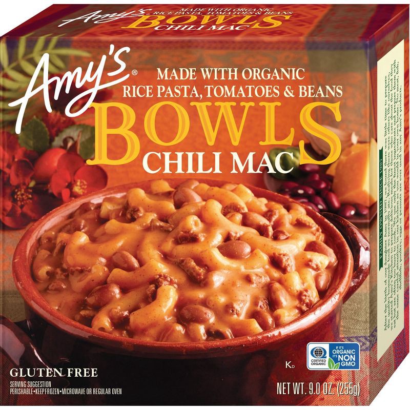 slide 1 of 5, Amy's Frozen Gluten Free Chili Mac Bowl - 9oz, 9 oz