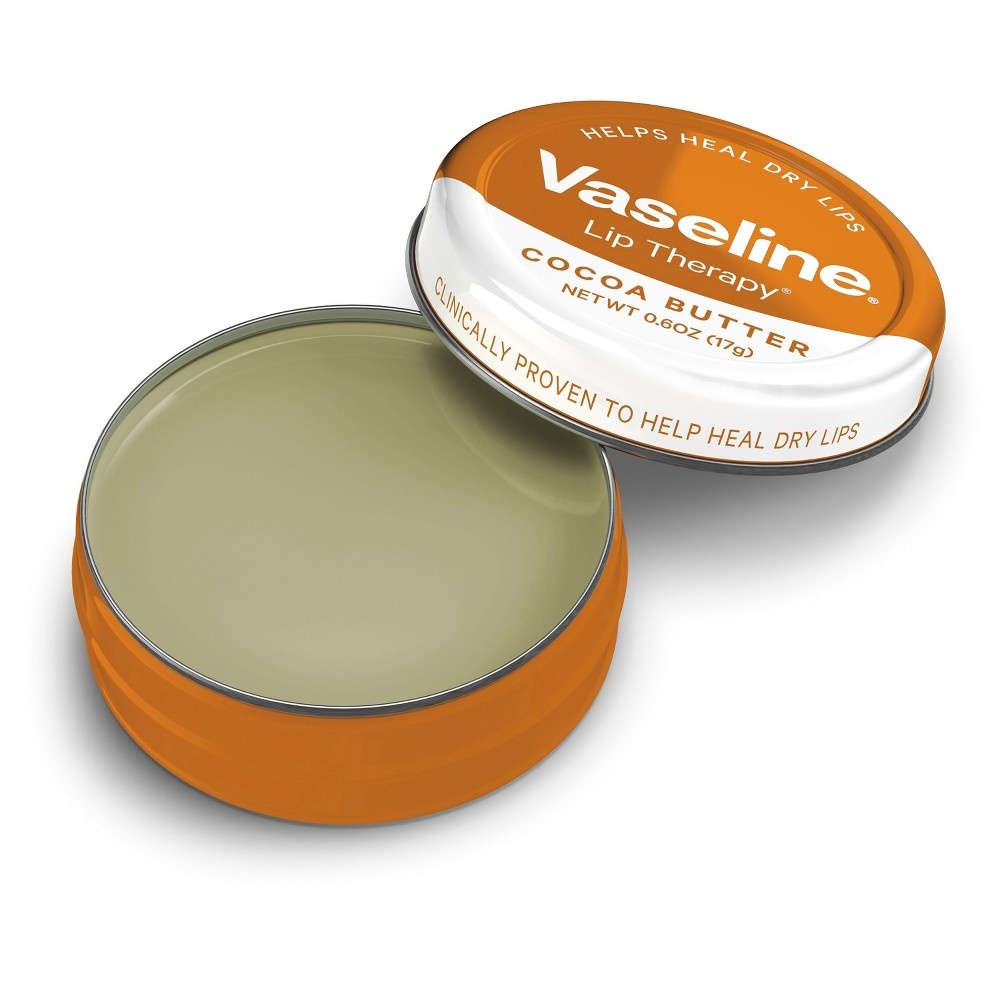 slide 4 of 6, Vaseline Lip Therapy Cocoa Butter Lip Balm Tin, 0.6 oz