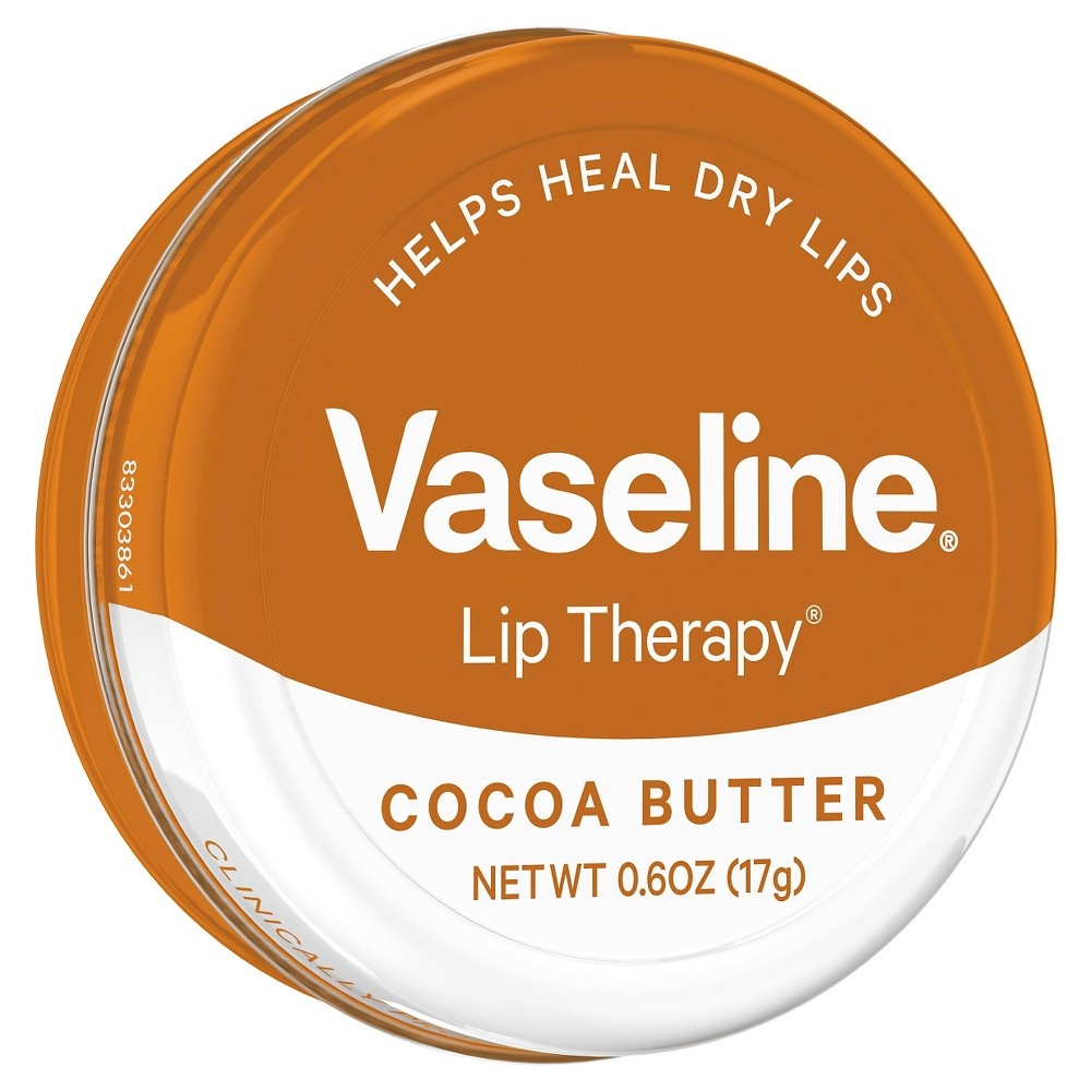 slide 6 of 6, Vaseline Lip Therapy Cocoa Butter Lip Balm Tin, 0.6 oz