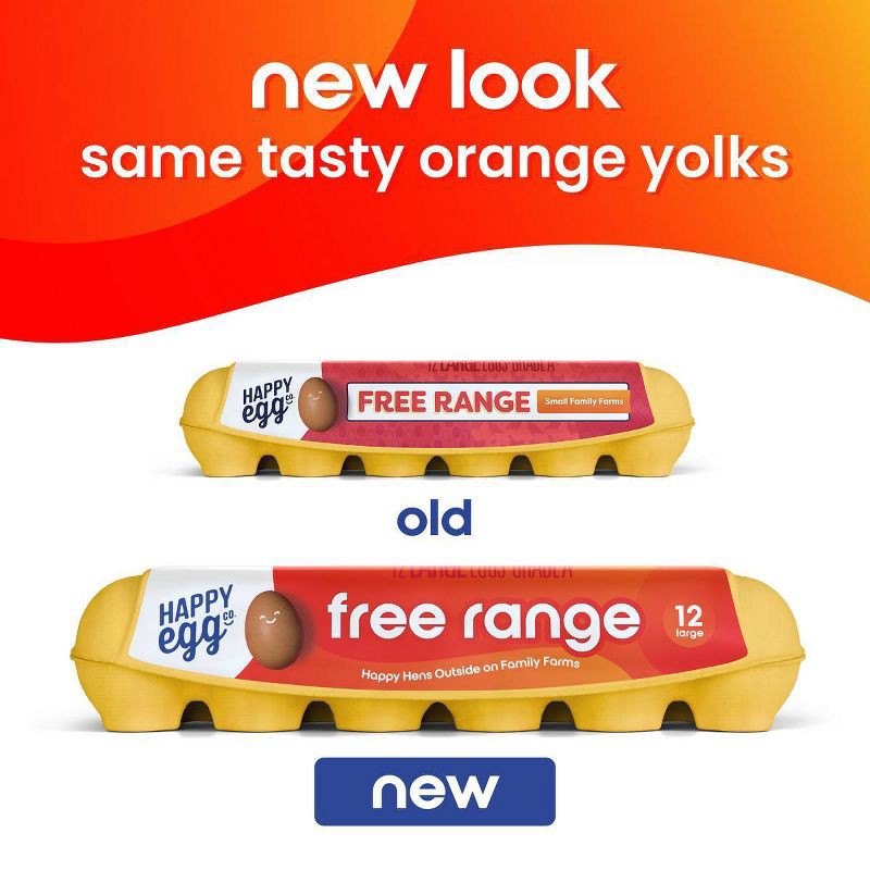 slide 2 of 7, The Happy Egg Co. Happy Egg Co. Large Brown Grade A Free Range Eggs - 12ct, 12 ct