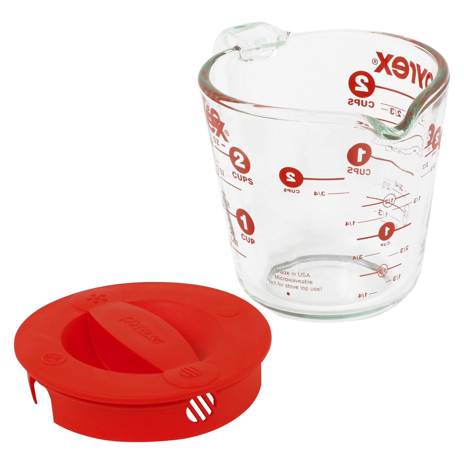 slide 1 of 1, Pyrex 2 Cup Measuring Cup with Lid, 1 ct