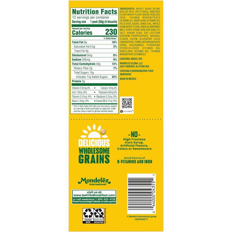 slide 12 of 17, BelVita Blueberry Breakfast Biscuits Value Pack - 12.12oz/12ct, 12.12 oz, 12 ct