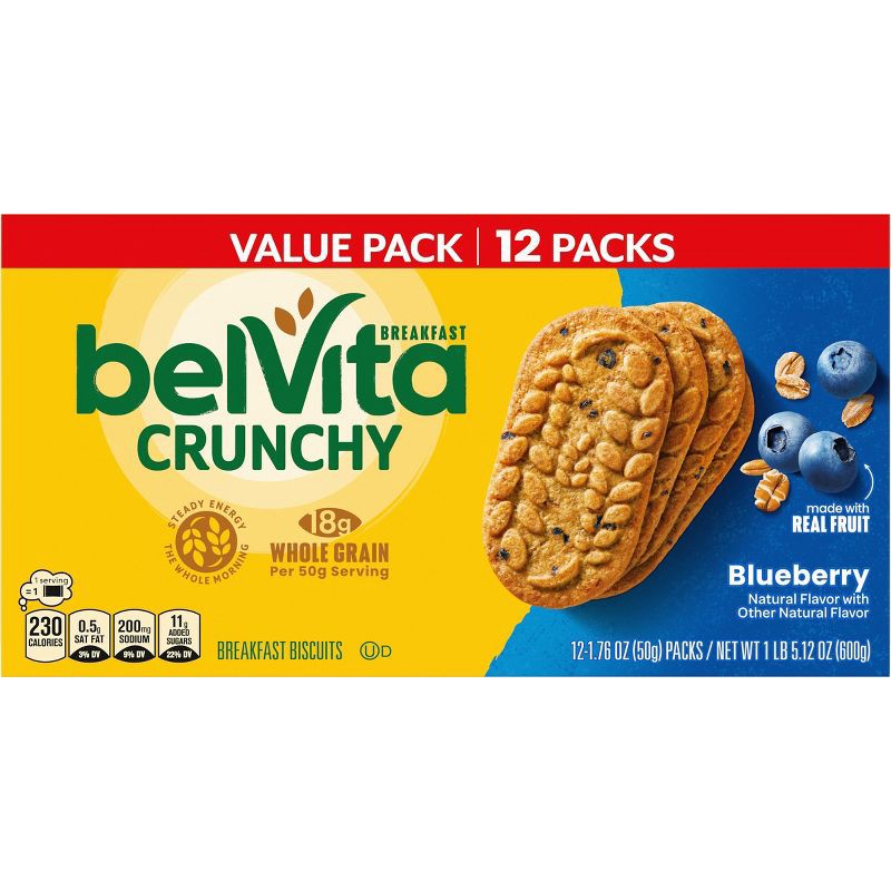 slide 10 of 17, BelVita Blueberry Breakfast Biscuits Value Pack - 12.12oz/12ct, 12.12 oz, 12 ct