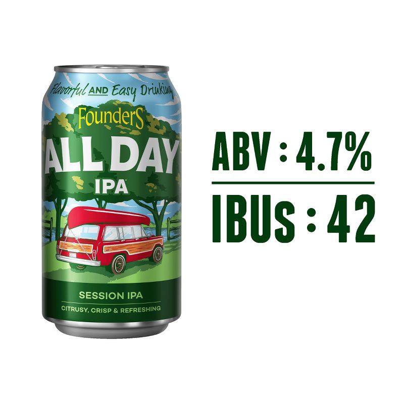 slide 3 of 5, Founders Brewing Co. Founders All Day IPA Beer - 15pk/12 fl oz Cans, 15 ct; 12 fl oz