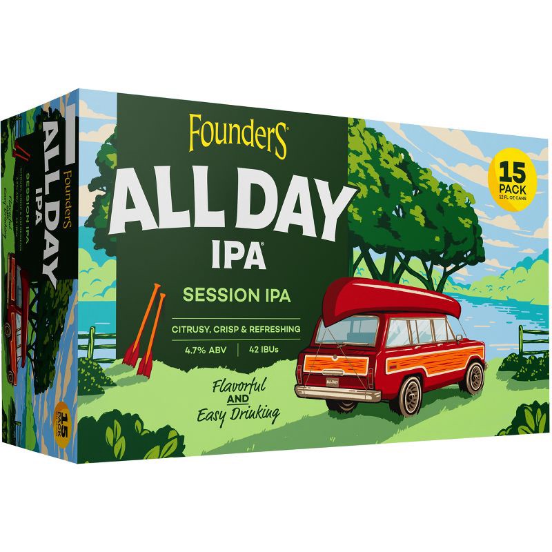 slide 1 of 5, Founders Brewing Co. Founders All Day IPA Beer - 15pk/12 fl oz Cans, 15 ct; 12 fl oz