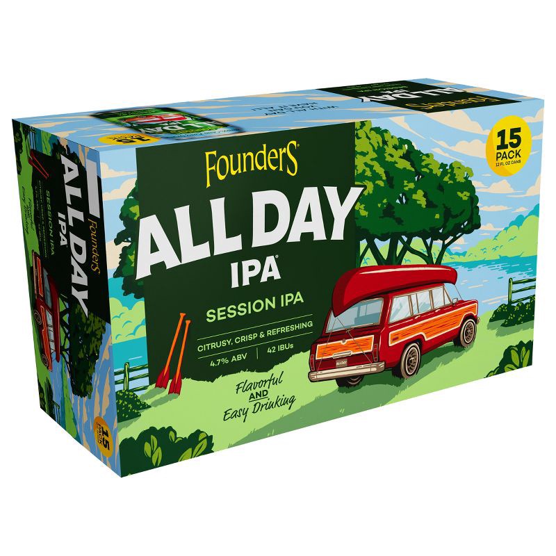 slide 1 of 5, Founders Brewing Co. Founders All Day IPA Beer - 15pk/12 fl oz Cans, 15 ct; 12 fl oz