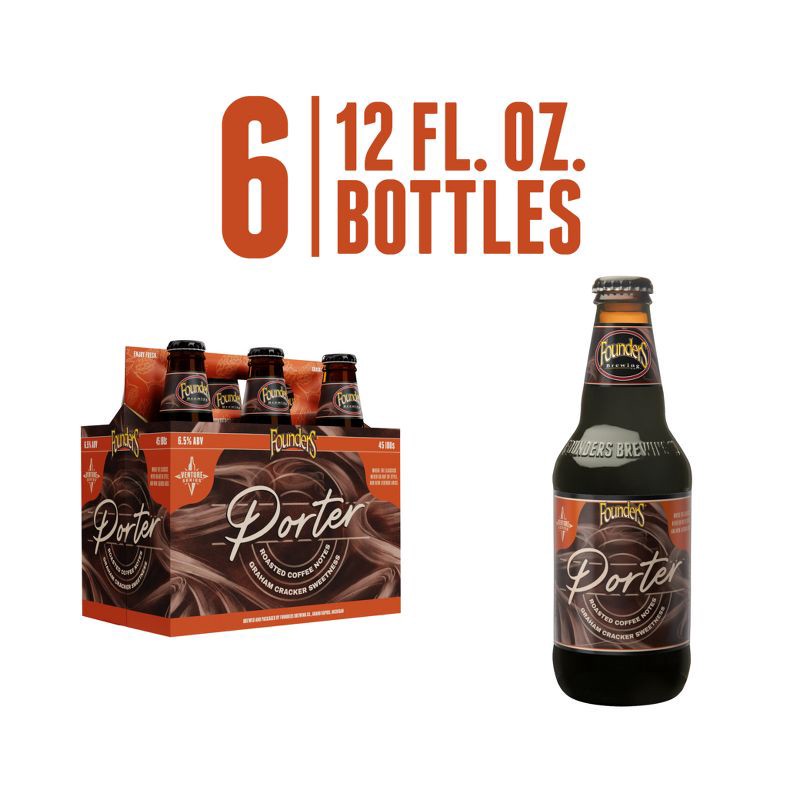 slide 2 of 6, Founders Brewing Co. Founders Porter Beer - 6pk/12 fl oz Bottles, 6 ct; 12 fl oz