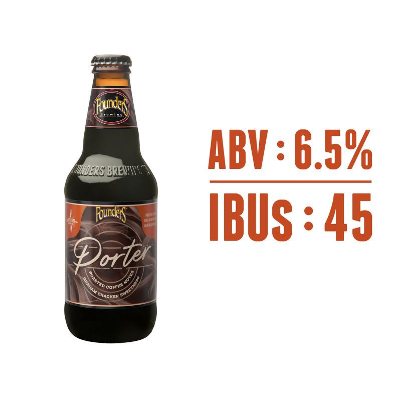 slide 3 of 6, Founders Brewing Co. Founders Porter Beer - 6pk/12 fl oz Bottles, 6 ct; 12 fl oz