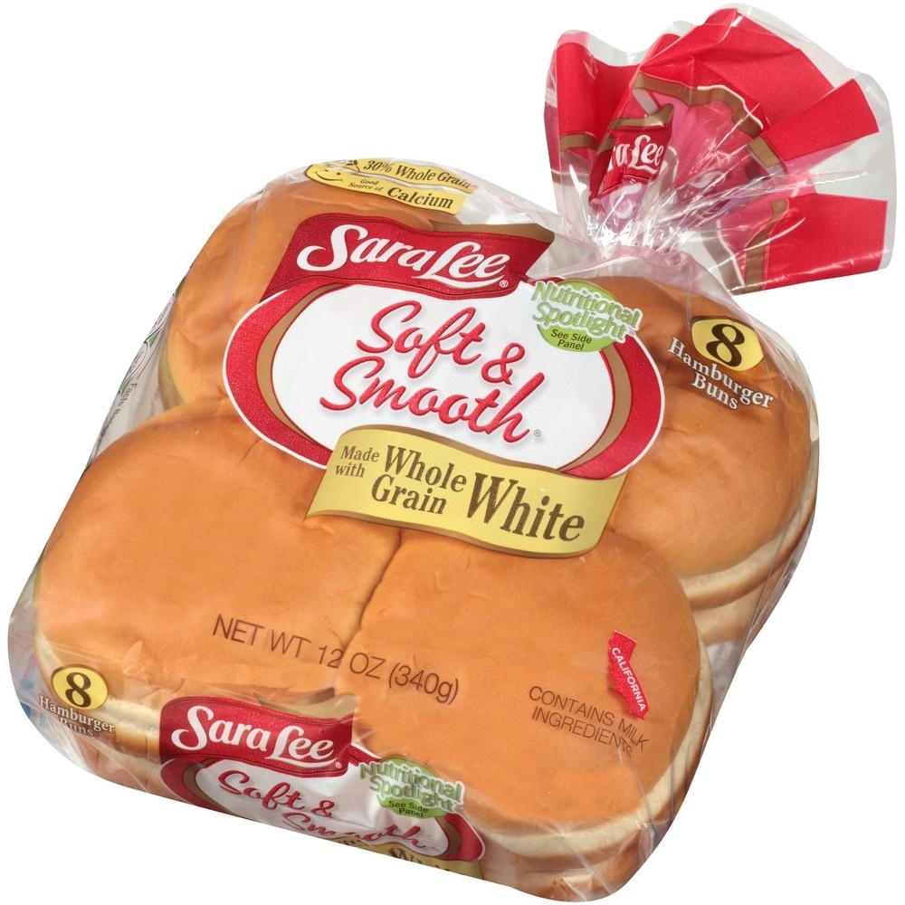 slide 3 of 7, Sara Lee Whole Grain White Hamburger Buns, 12 oz, 8 ct