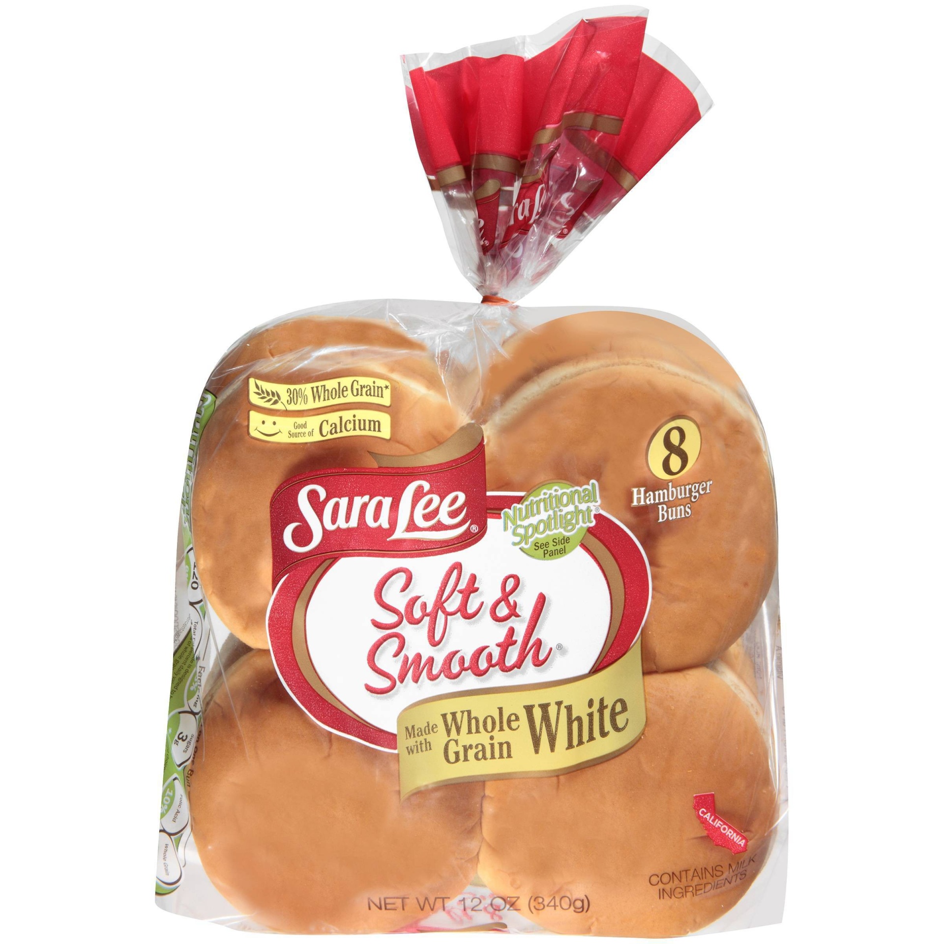 slide 1 of 7, Sara Lee Whole Grain White Hamburger Buns, 12 oz, 8 ct