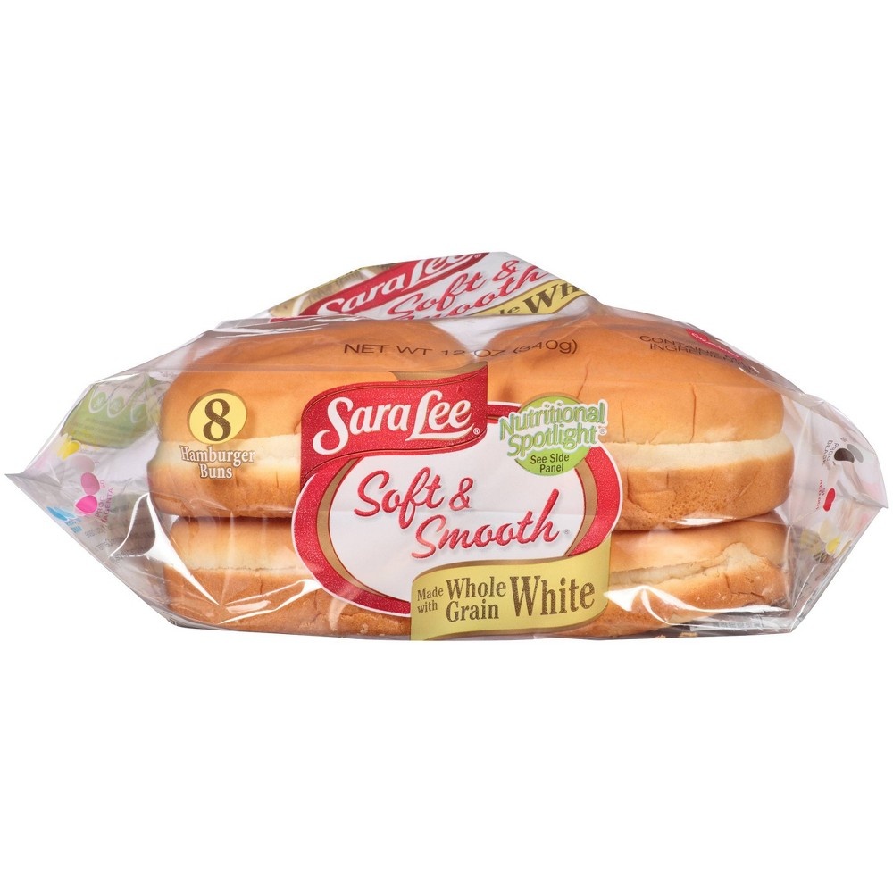 slide 7 of 7, Sara Lee Whole Grain White Hamburger Buns, 12 oz, 8 ct