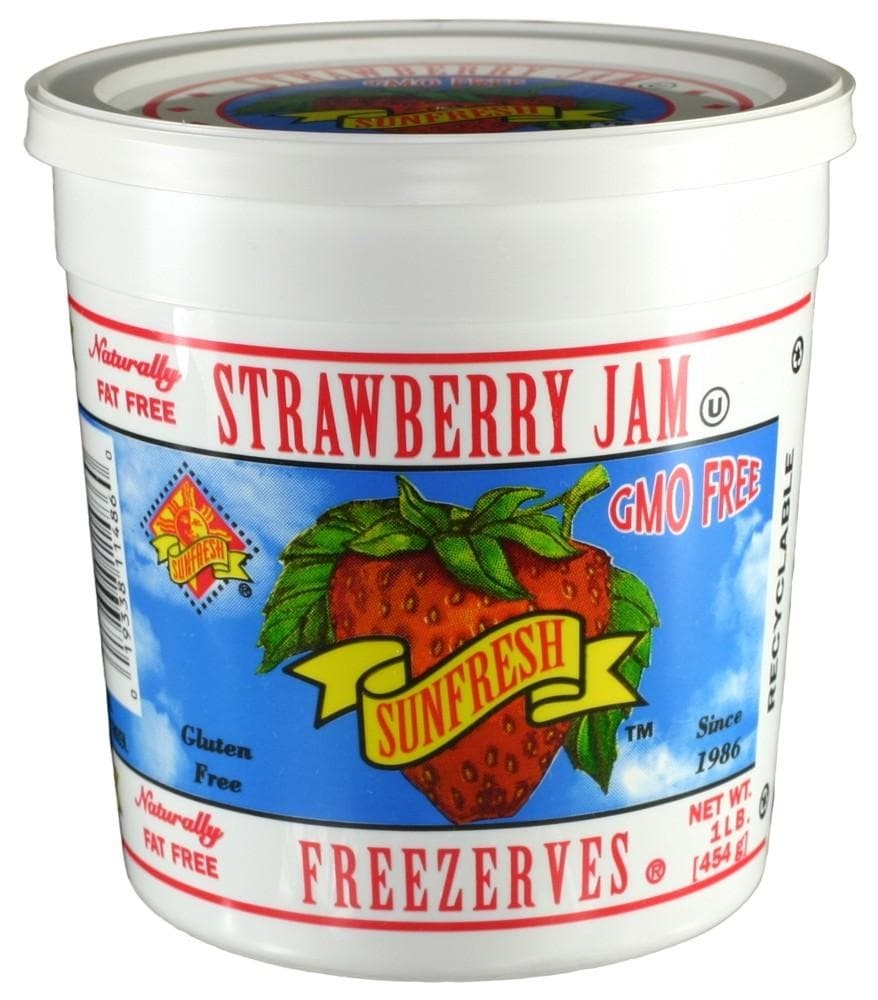 slide 1 of 1, SunFresh Strawberry Jam Freezerves, 16 oz