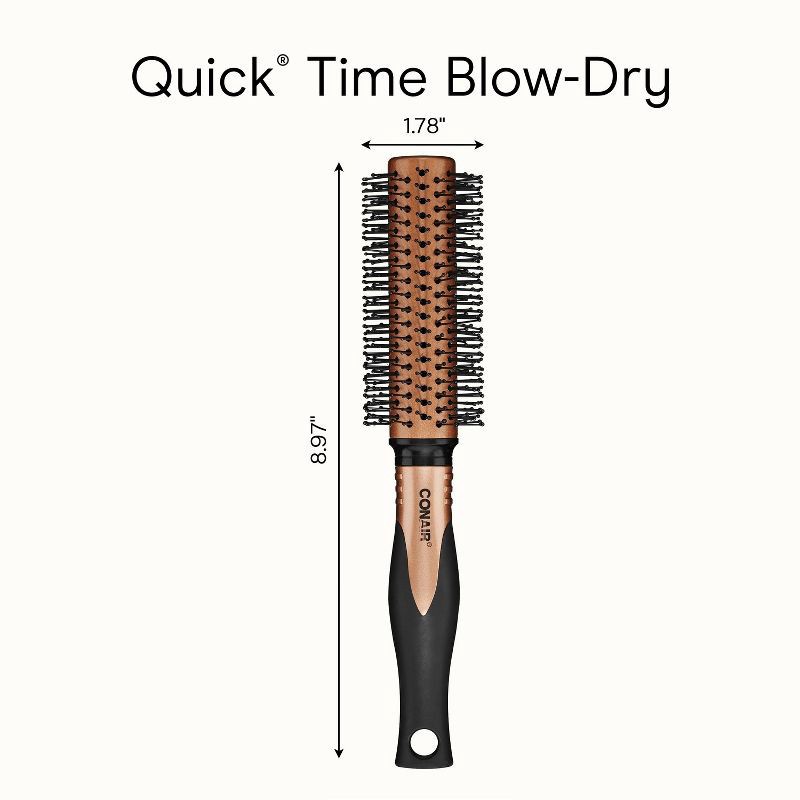 slide 2 of 8, Conair Copper Pro Nylon Bristle Round Hair Brush - Small Barrel - All Hair, 1 ct