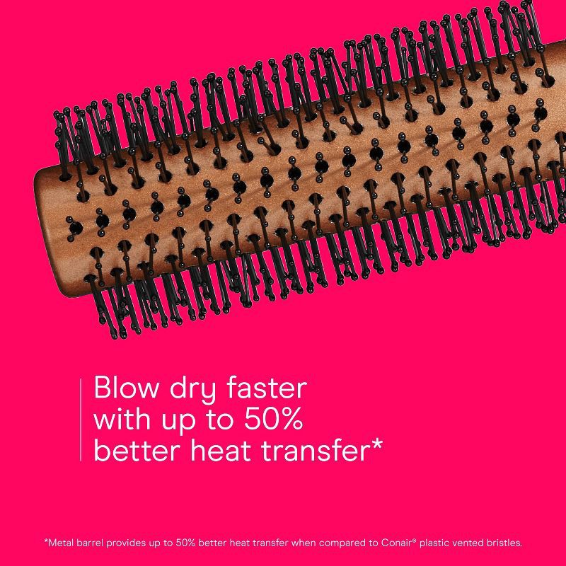 slide 4 of 8, Conair Copper Pro Nylon Bristle Round Hair Brush - Small Barrel - All Hair, 1 ct