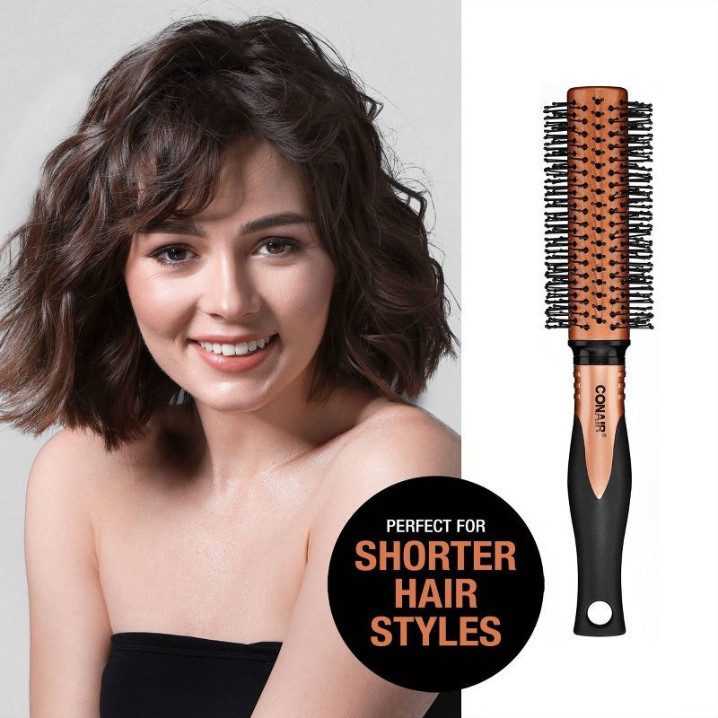 slide 6 of 8, Conair Copper Pro Nylon Bristle Round Hair Brush - Small Barrel - All Hair, 1 ct