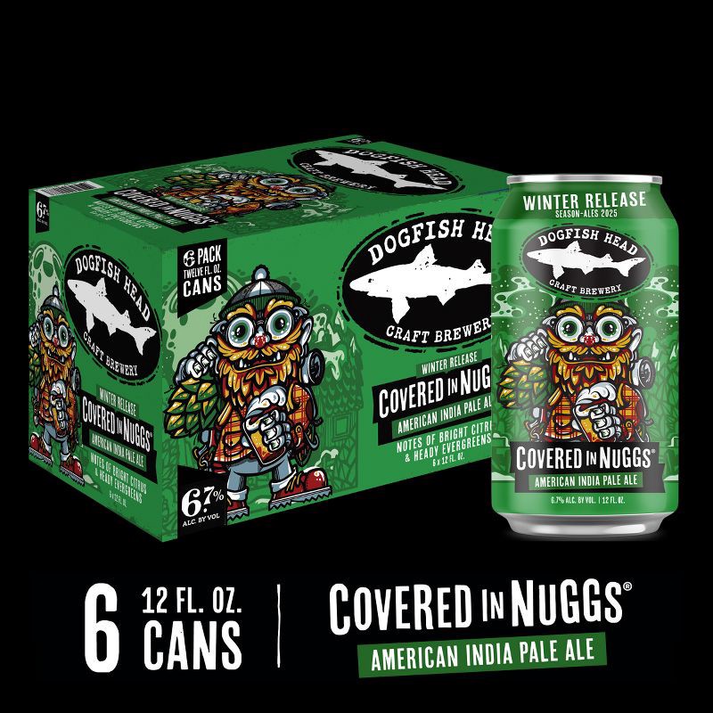 slide 7 of 7, Dogfish Head Covered in Nuggs Seasonal Beer - 6pk/12 fl oz Cans, 6 ct; 12 fl oz