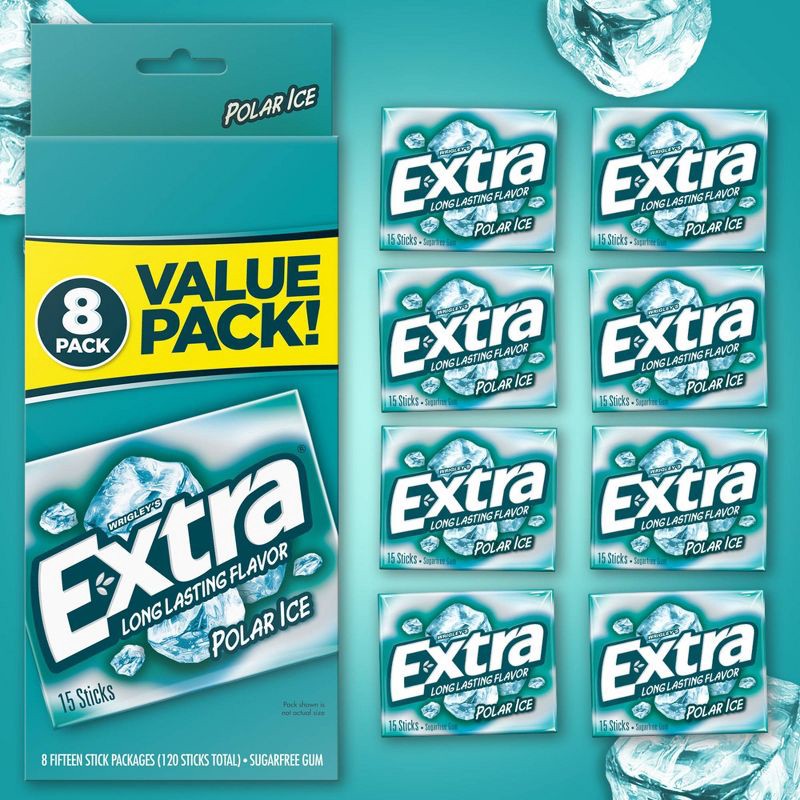 slide 2 of 10, Extra Polar Ice Sugar-Free Gum Value Pack - 120ct, 120 ct