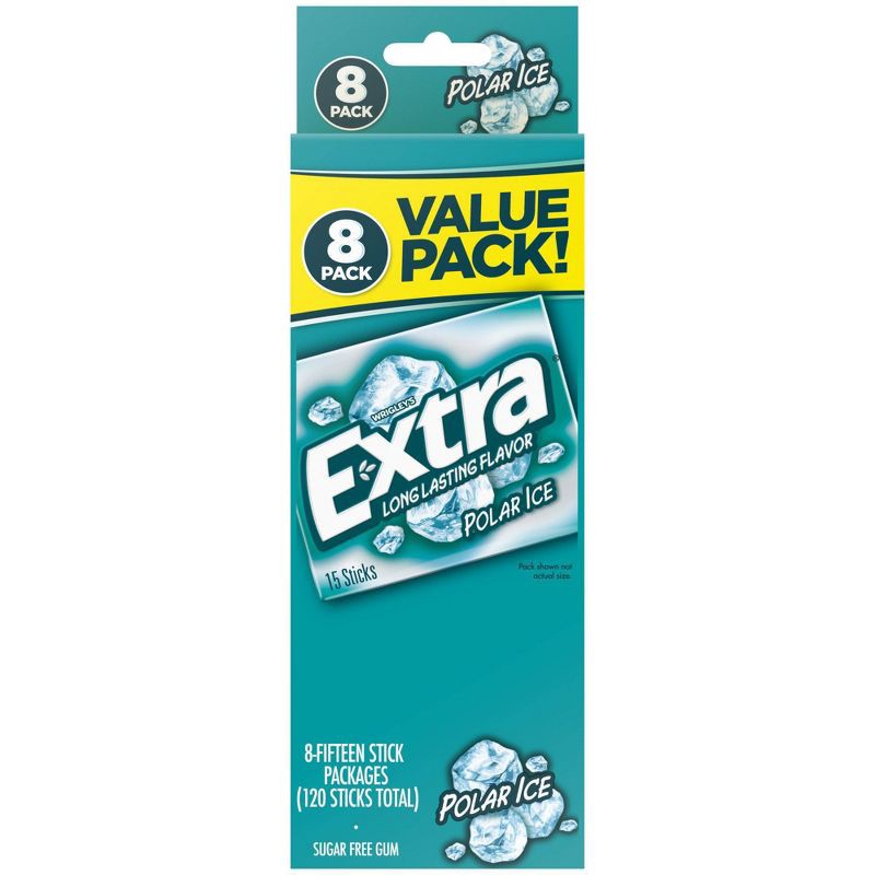 slide 2 of 11, Extra Sugar-Free Polar Ice Gum Value Pack - 15ct/8pk, 15 ct, 8 ct