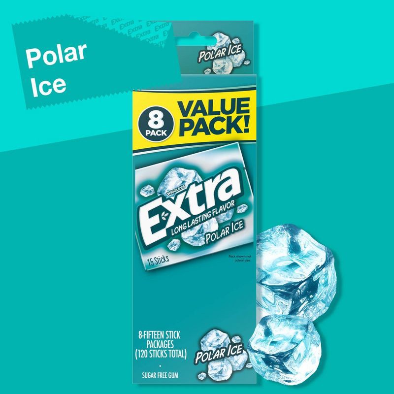 slide 3 of 11, Extra Sugar-Free Polar Ice Gum Value Pack - 15ct/8pk, 15 ct, 8 ct