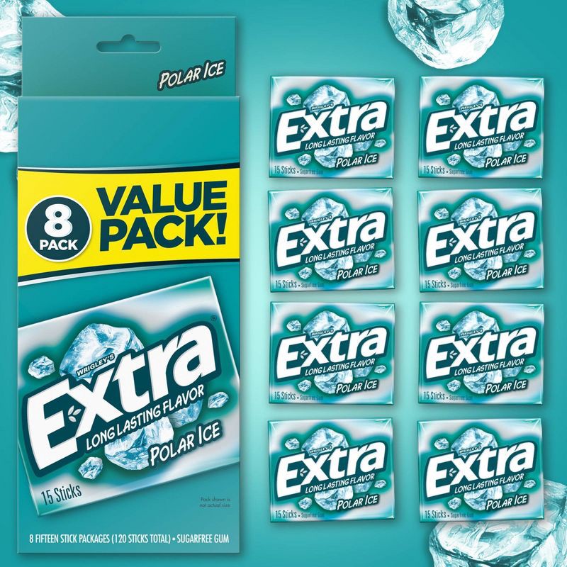 slide 4 of 12, Extra Polar Ice Sugar-Free Gum Value Pack - 120ct, 120 ct