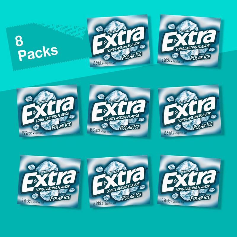 slide 4 of 11, Extra Sugar-Free Polar Ice Gum Value Pack - 15ct/8pk, 15 ct, 8 ct