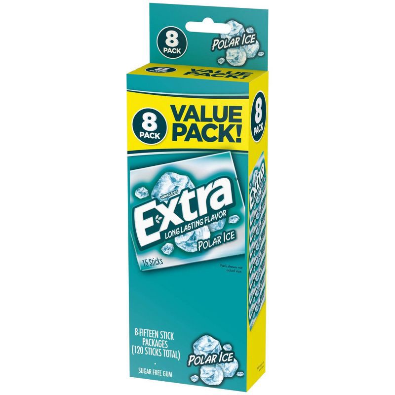 slide 9 of 11, Extra Sugar-Free Polar Ice Gum Value Pack - 15ct/8pk, 15 ct, 8 ct