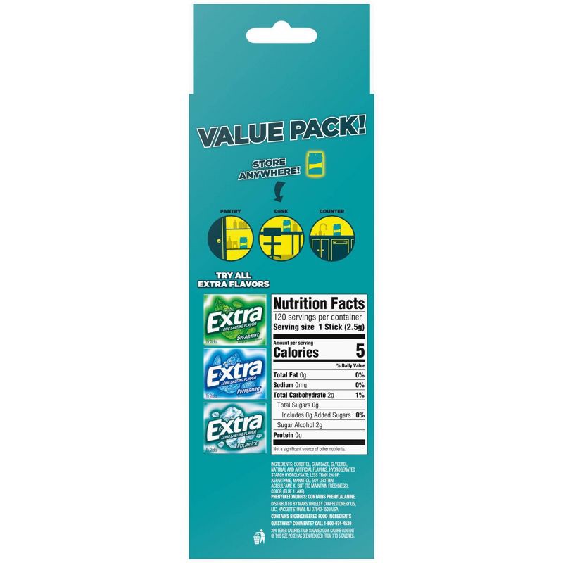slide 10 of 11, Extra Sugar-Free Polar Ice Gum Value Pack - 15ct/8pk, 15 ct, 8 ct
