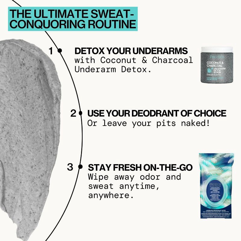 slide 8 of 9, Pacifica Coconut milk & Essential Oils Underarm Deodorant Wipes - 30ct, 30 ct