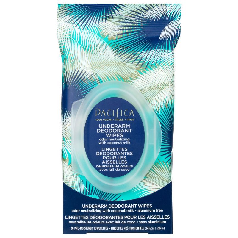 slide 1 of 9, Pacifica Coconut milk & Essential Oils Underarm Deodorant Wipes - 30ct, 30 ct