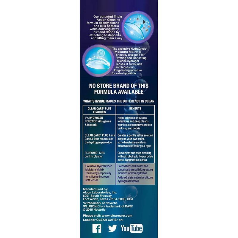 slide 5 of 5, Clear Care Plus with HydraGlyde Lens Solution - 3 fl oz, 3 fl oz