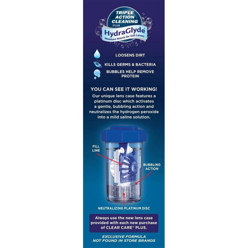 slide 5 of 7, Clear Care Plus with Hydraglyde Cleaning and Disinfecting Contact Lens Solution For Soft Lenses - 12 fl oz, 12 fl oz