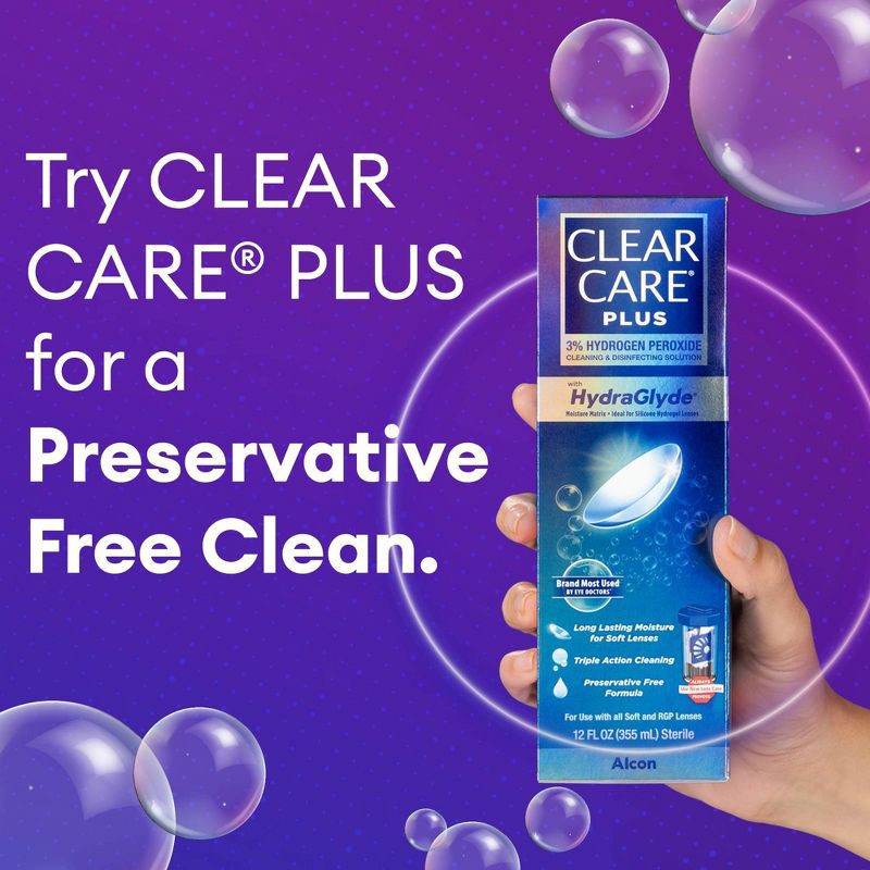 slide 6 of 7, Clear Care Plus with Hydraglyde Cleaning and Disinfecting Contact Lens Solution For Soft Lenses - 12 fl oz, 12 fl oz