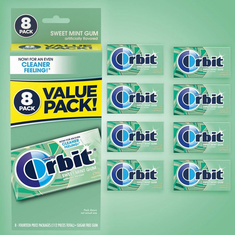 slide 2 of 10, Orbit Sweet Mint Sugarfree Gum Value Pack - 112ct, 112 ct