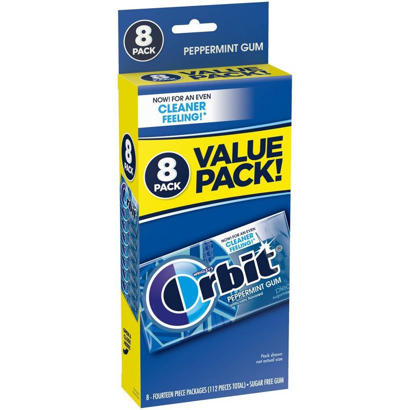 slide 11 of 12, Orbit Sugar-Free Peppermint Gum Value Pack - 14ct/8pk, 14 ct, 8 ct