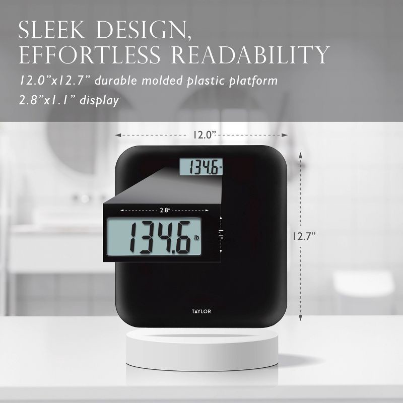 slide 2 of 9, Taylor Digital Lightweight Bathroom Scale - Black, 1 ct