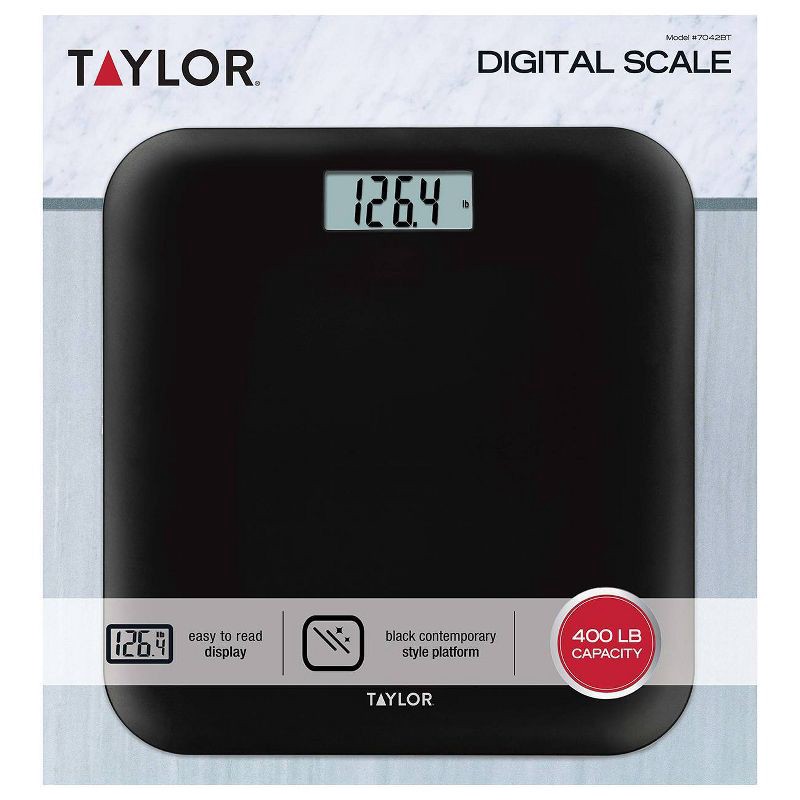 slide 5 of 9, Taylor Digital Lightweight Bathroom Scale - Black, 1 ct