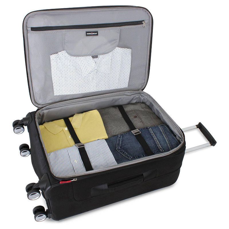 slide 2 of 7, SWISSGEAR Zurich Softside Medium Checked Spinner Suitcase - Black, 1 ct