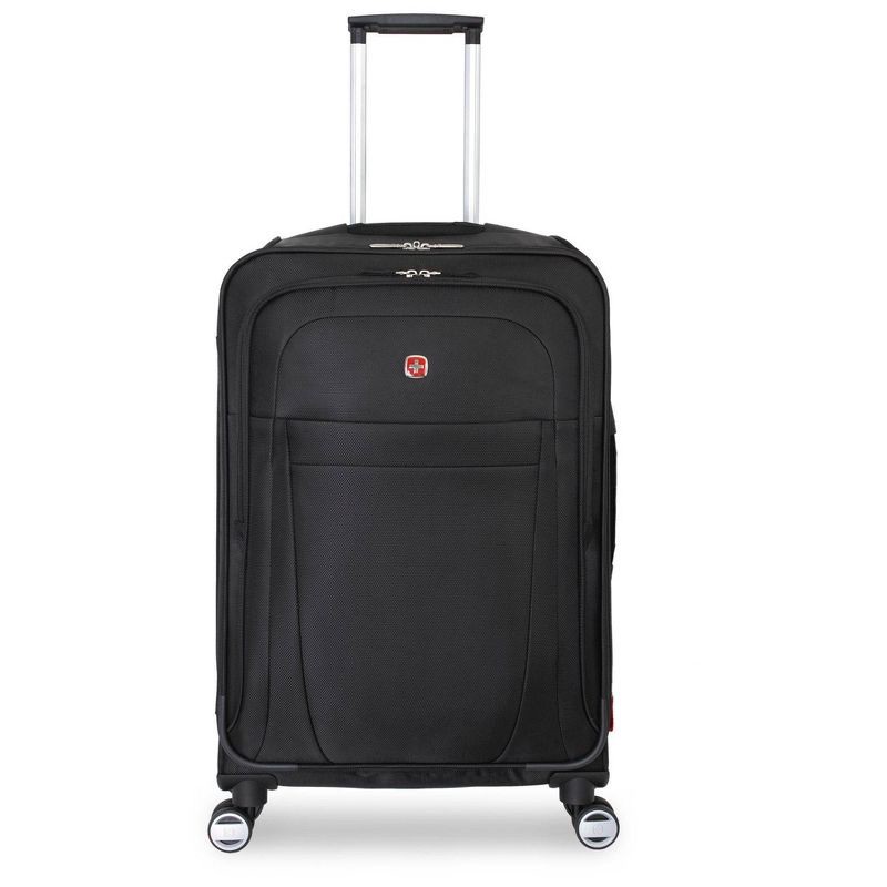 slide 7 of 7, SWISSGEAR Zurich Softside Medium Checked Spinner Suitcase - Black, 1 ct