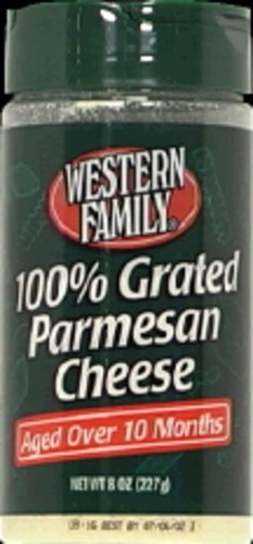 slide 1 of 6, Western Family 100% Grated Parmesan Cheese, 8 oz