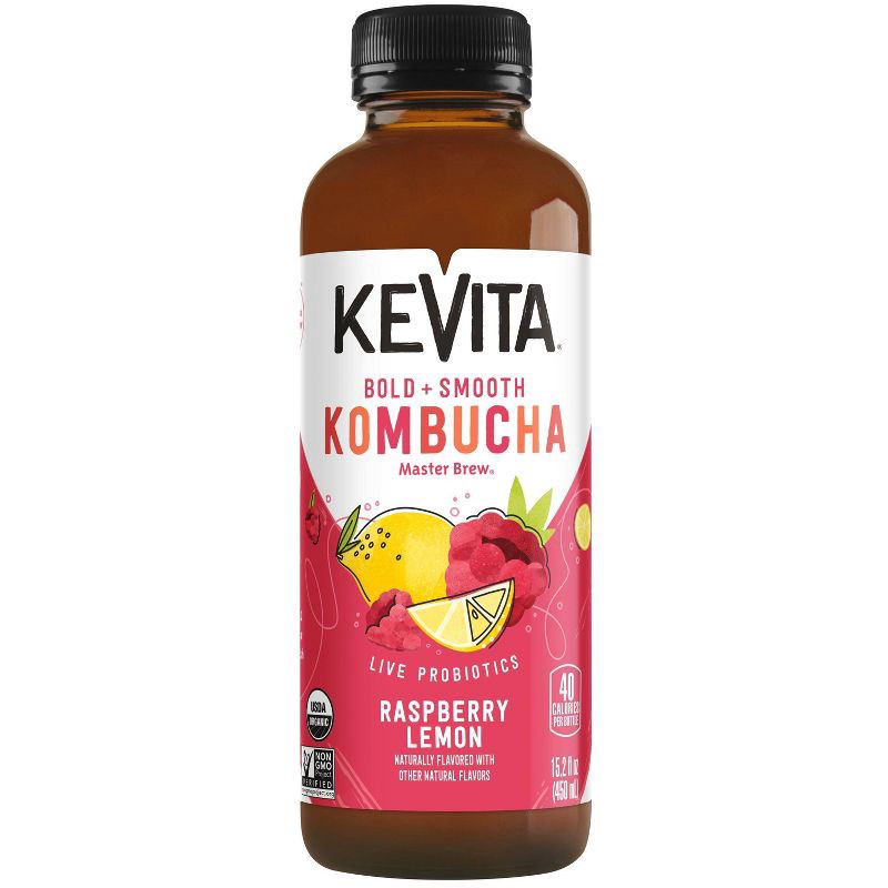 slide 1 of 3, KeVita Raspberry Lemon Master Brew Kombucha - 15.2 fl oz, 15.2 fl oz