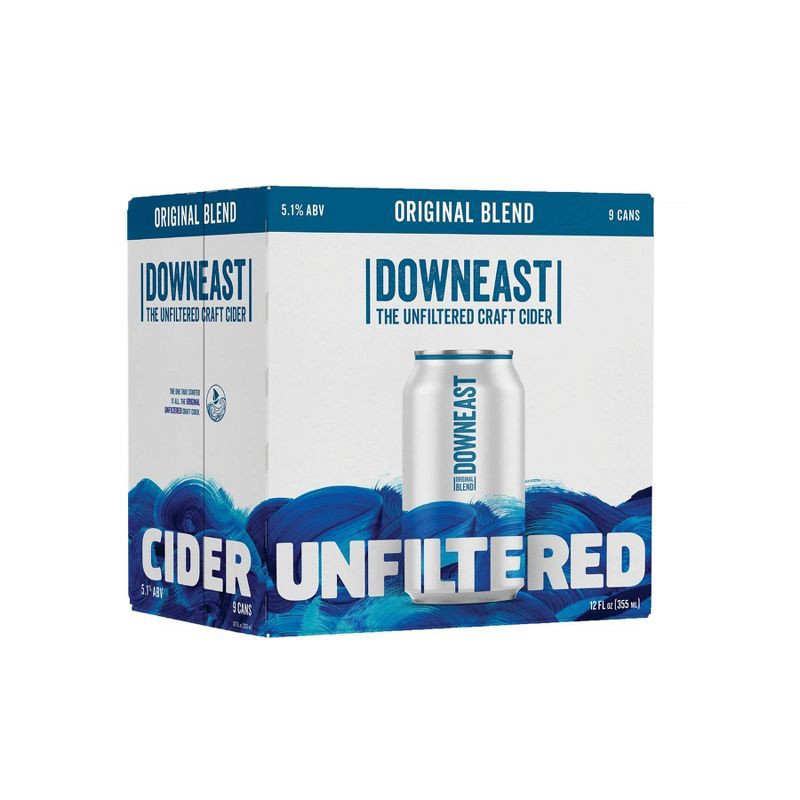 slide 1 of 5, Downeast Cider House Downeast Original Blend Unfiltered Hard Cider - 9pk/12 fl oz Cans, 9 ct, 12 fl oz