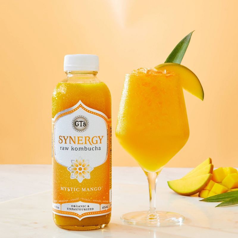 slide 2 of 3, GT's Synergy Mystic Mango Organic Vegan Kombucha - 16 fl oz, 16 fl oz