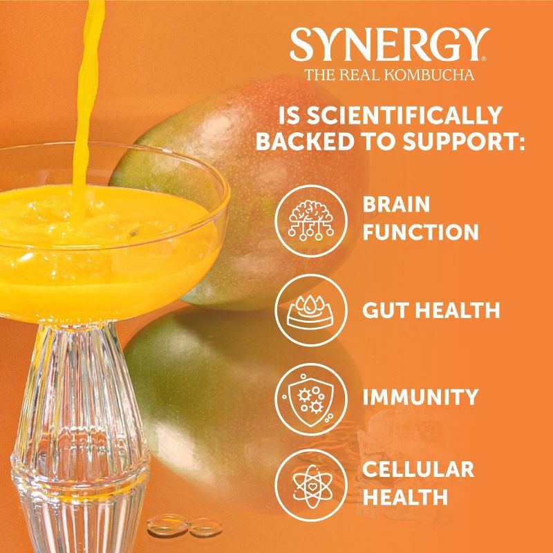 slide 3 of 8, GT's Synergy The Real Kombucha, Mystic Mango – 16 fl oz, 16 fl oz
