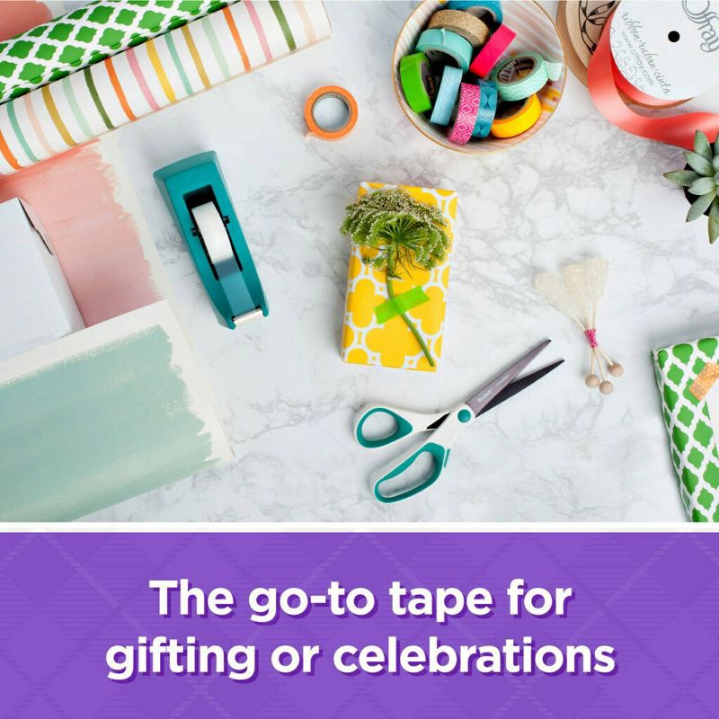 slide 5 of 11, Scotch Gift Wrap Tape, Holiday Gifting Supplies, 0.75"x600" 2 Tape Rolls with Dispensers, 1 ct