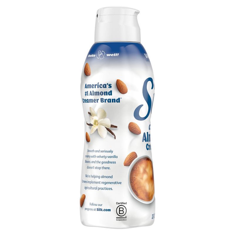 slide 12 of 12, Silk Vanilla Almond Creamer - 32 fl oz (1qt) Bottle, 32 fl oz, 1 qt