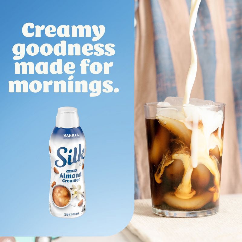 slide 5 of 12, Silk Vanilla Almond Creamer - 32 fl oz (1qt) Bottle, 32 fl oz, 1 qt